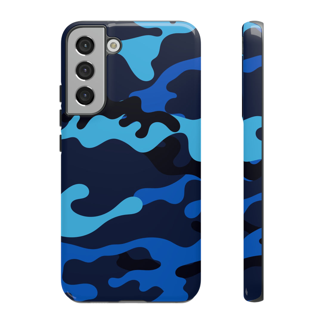 Cute Samsung Phone Case | Aesthetic Samsung Phone Case | Galaxy S23, S22, S21, S20 | Blue Camouflage, Protective Phone Case - Studio40ParkLane