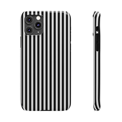 Slim Black White Striped Cute Phone Case for Iphone 16 - | iPhone 15 Pro Max Case | iPhone 14 Case Iphone 13 12 11 10 9 8 7 Gift for Her - Studio40ParkLane