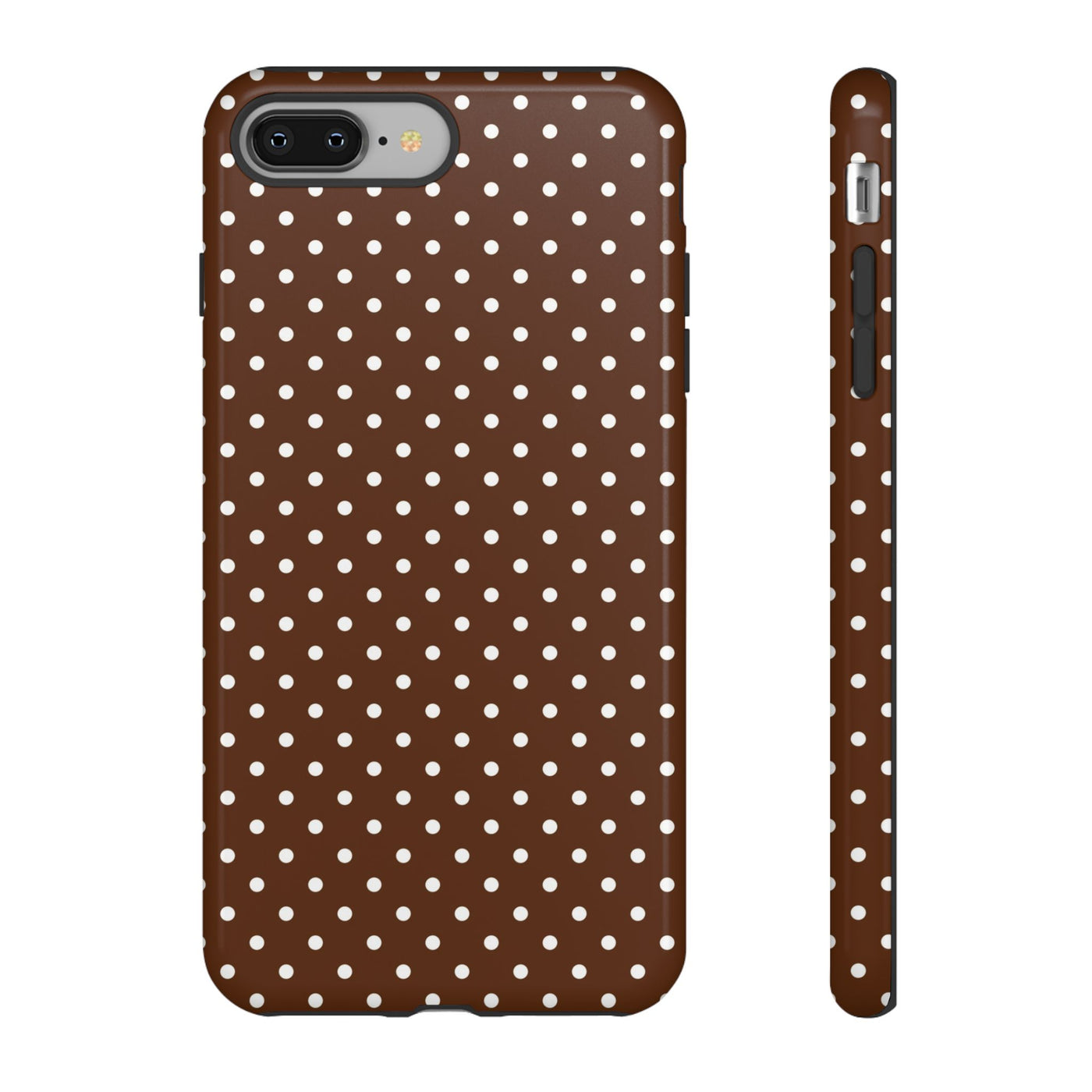 Aesthetic Tough Mocha Brown Polka Dots Premium Phone Case - For iPhone 17 Pro Max iPhone 16 Pro iPhone 15 Iphone 14 Plus 13 Pro 12 11 10 - Studio40ParkLane
