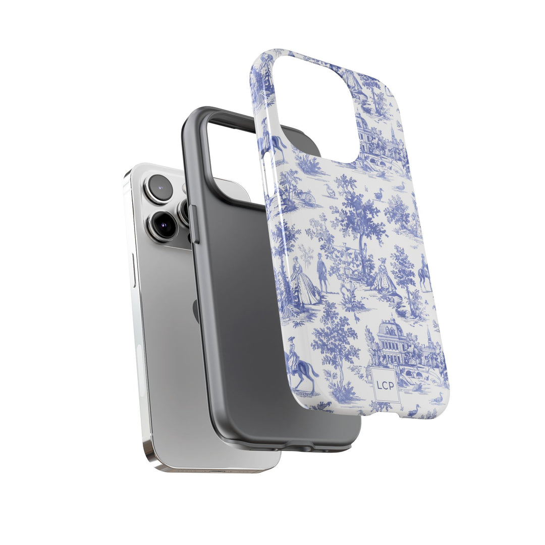 Personalized Custom French Toile Tough Cute Phone Case For Apple iPhone 18, 17, 16, 15 14, Pro Max, Samsung Galaxy S26, S25, S24 Plus Ultra