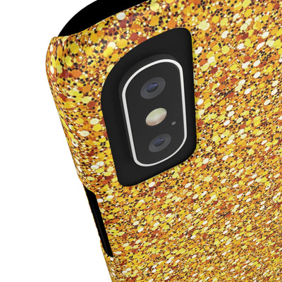 Slim Muted Gold Play on Faux Glitter Effect Cute Phone Cases for Iphone 16 Pro Max | iPhone 15 Case | iPhone 15 Pro Max Case, Iphone 14, Iphone 14 Pro Max, Iphone 13 12 11 8 7