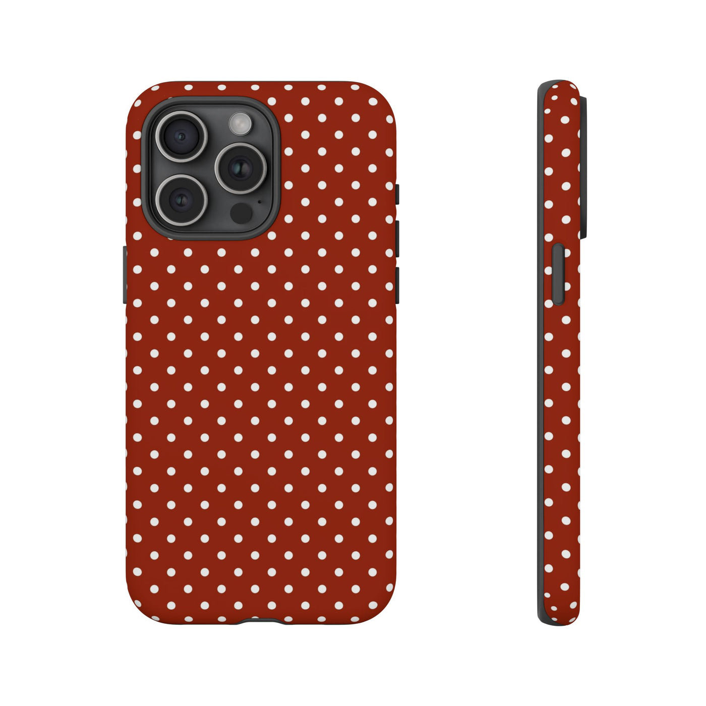 Aesthetic Tough Clay Red Polka Dots Premium Phone Case - For iPhone 17 Pro Max iPhone 16 Pro iPhone 15 Iphone 14 Plus 13 Pro 12 11 10 XR XS - Studio40ParkLane