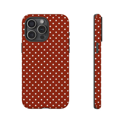 Aesthetic Tough Clay Red Polka Dots Premium Phone Case - For iPhone 17 Pro Max iPhone 16 Pro iPhone 15 Iphone 14 Plus 13 Pro 12 11 10 XR XS - Studio40ParkLane
