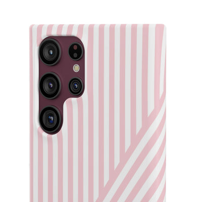 Aesthetic Sweet Pink Stripes Cute Phone Case Sleek Snap - For iPhone 17 Pro Max iPhone 16 Pro iPhone 15 Iphone 14 Plus 13 Pro 12 11 10 Gift