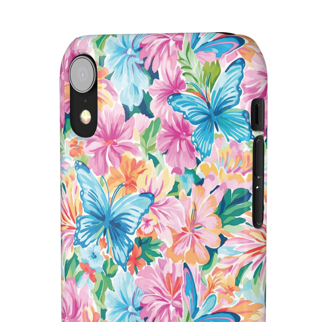 Sleek Snap Butterflies Flowers Cute Phone Case for iPhone 16 15 14 13 12 11 X Xs Max Xr Pro Plus Samsung Galaxy S24 S23 S22 S21 S20 Ultra