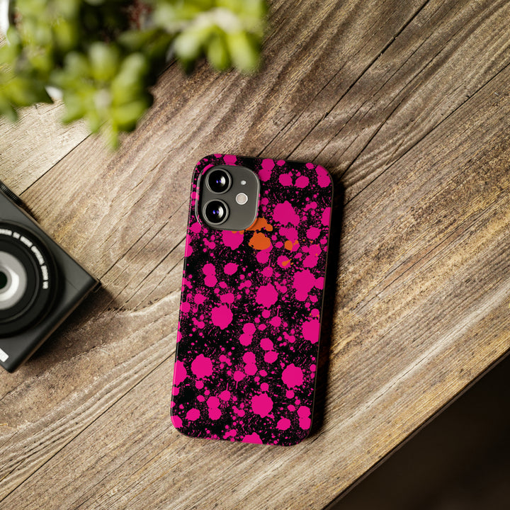 Slim Cute Phone Cases for Iphone - | iPhone 15 Case | iPhone 15 Pro Max Case, Iphone 14 Case, Iphone 14 Pro Max, Iphone 13, Pink Orange Paint Splash - Studio40ParkLane
