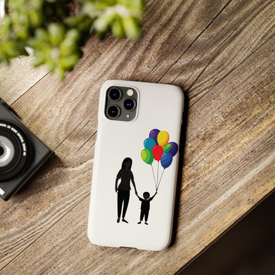 Slim Mother Child Balloons Gift for Her Cute Phone Cases for Iphone 16 Pro Max | iPhone 15 Case | iPhone 15 Pro Max Case, Iphone 14, 13, 12, 11, 10, 8, 7