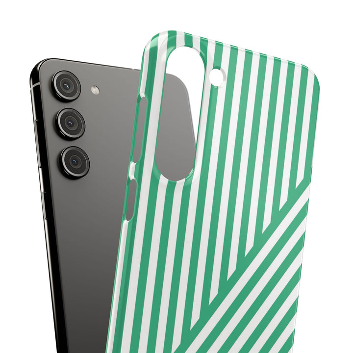 Aesthetic Emerald Stripes Cute Phone Case Sleek Snap - For iPhone 17 Pro Max iPhone 16 Pro iPhone 15 Iphone 14 Plus 13 Pro 12 11 10 Gift