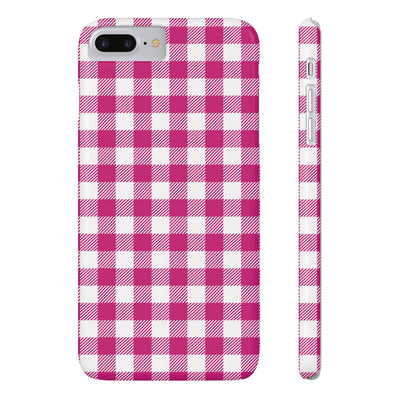 Slim Pink Gingham Gift for Her Cute Phone Cases for Iphone 16 Pro Max | iPhone 15 Case | iPhone 15 Pro Max Case, Iphone 14, 13, 12, 11, 10, 8, 7