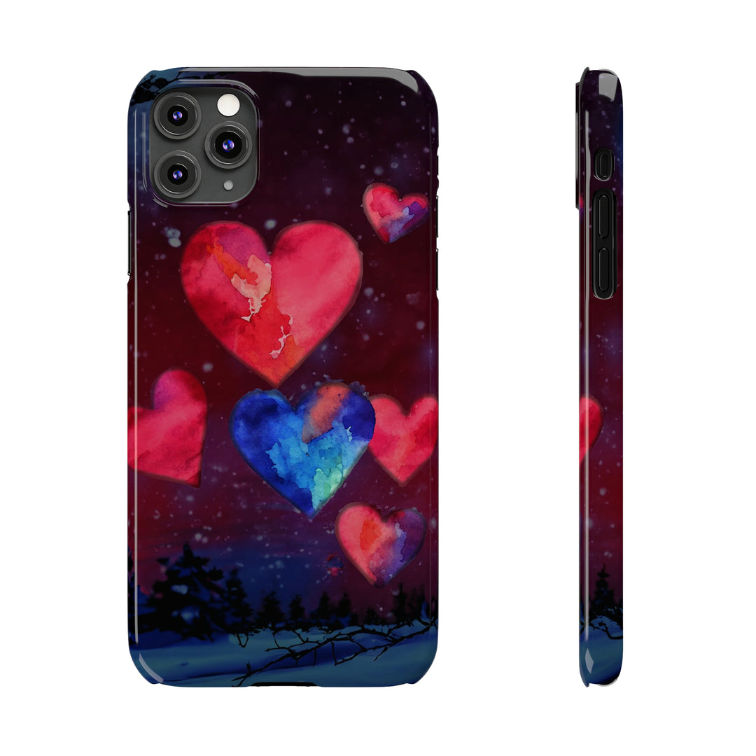 Slim Cute Phone Cases for Iphones - | iPhone 15 Case | iPhone 15 Pro Max Case, Iphone 14 Case, Iphone 14 Pro Max, Iphone 13, Night Sky Hearts Love - Studio40ParkLane