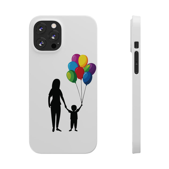 Slim Mother Child Balloons Gift for Her Cute Phone Cases for Iphone 16 Pro Max | iPhone 15 Case | iPhone 15 Pro Max Case, Iphone 14, 13, 12, 11, 10, 8, 7 - Studio40ParkLane