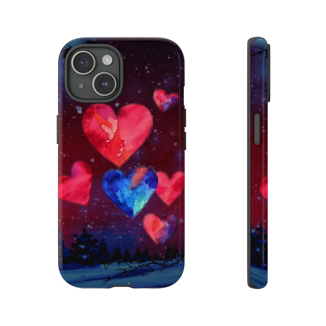 Cute IPhone Case | Rising Heart Love Night, iPhone 15 Case | iPhone 15 Pro Case, Iphone 14 Case, Iphone 14 Pro Max Case, Iphone 13 Case - Studio40ParkLane