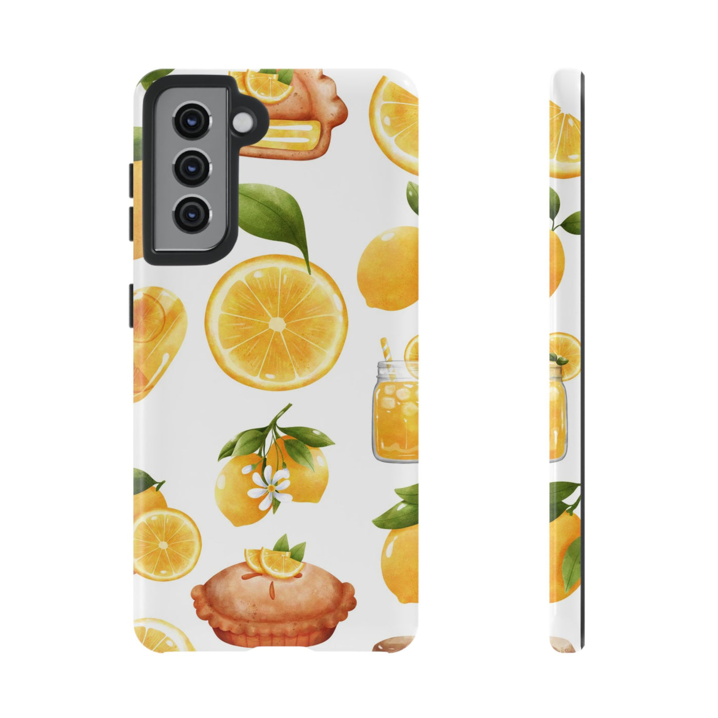 Impact Resistant, Lemon Fruit Pie, Cute Phone Cases for Samsung S24, S23, S22, S21, IPhone 15 pro Iphone 14 pro Iphone 13 IPhone 12 Iphone 11