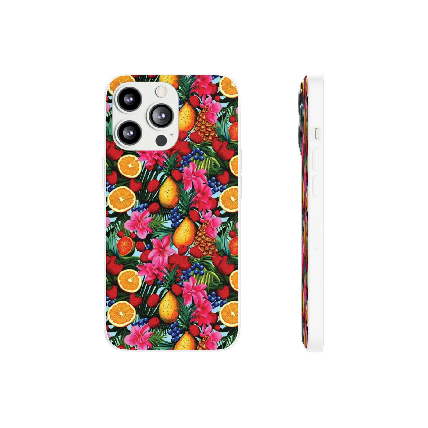 Cute Flexi Phone Cases, For Iphones and Samsung Galaxy Phones, Summer Mixed Fruit, Galaxy S23 Phone Case, Samsung S22 Case, Samsung S21, Iphone 15, Iphone 14, Iphone 13