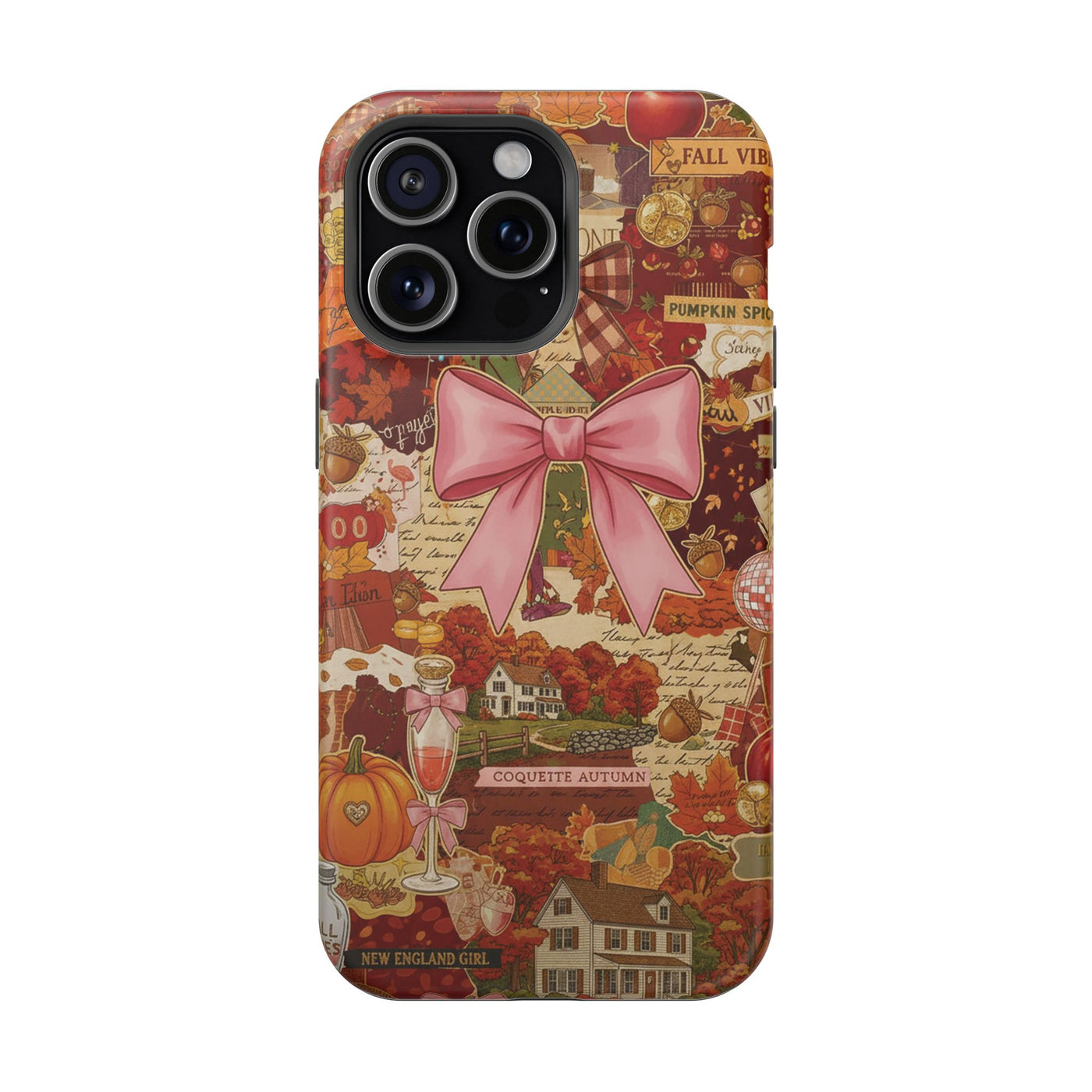 New England Fall Coquette Collage Tough Magsafe Cute Phone Cases for Iphone | iPhone 15 Pro Max Case, Iphone 14, Iphone 14 13 12 11 10 9 8 7 - Studio40ParkLane