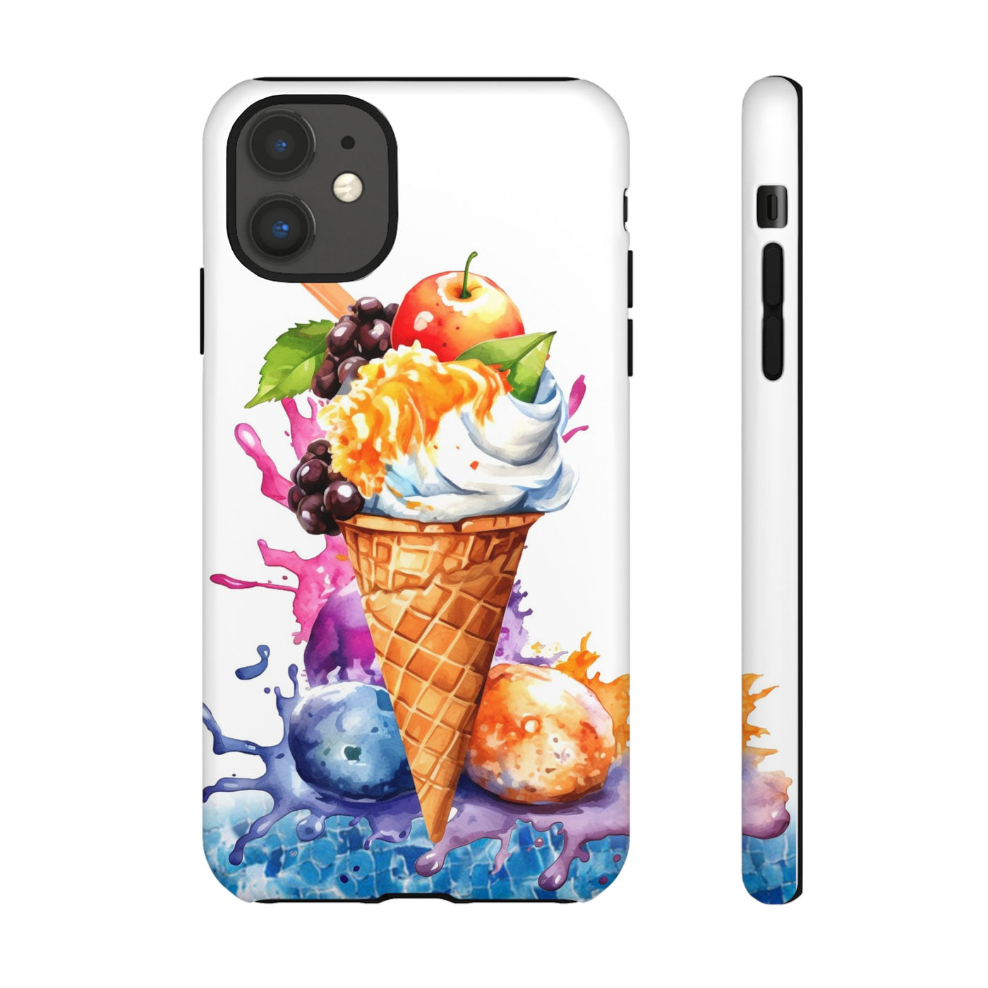 Impact Resistant, Summer Ice Cream Cone, Cute Phone Cases for Samsung S24, S23, S22, S21, IPhone 15 pro Iphone 14 pro Iphone 13 IPhone 12 Iphone 11