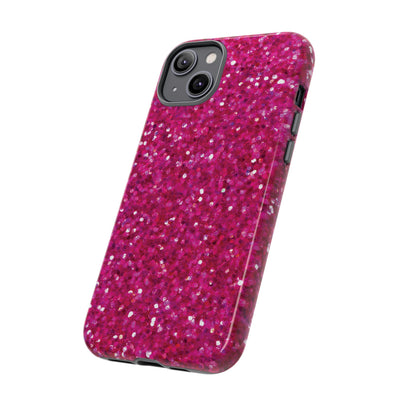 Faux Muted Pink Play on Glitter Effect Cute Phone Case, for IPhone 16 pro Max | Iphone 15, Iphone 14, IPhone 13 Case, 11 8 7, Samsung Galaxy S24, S23, S22, S21, 2 Layer Protection