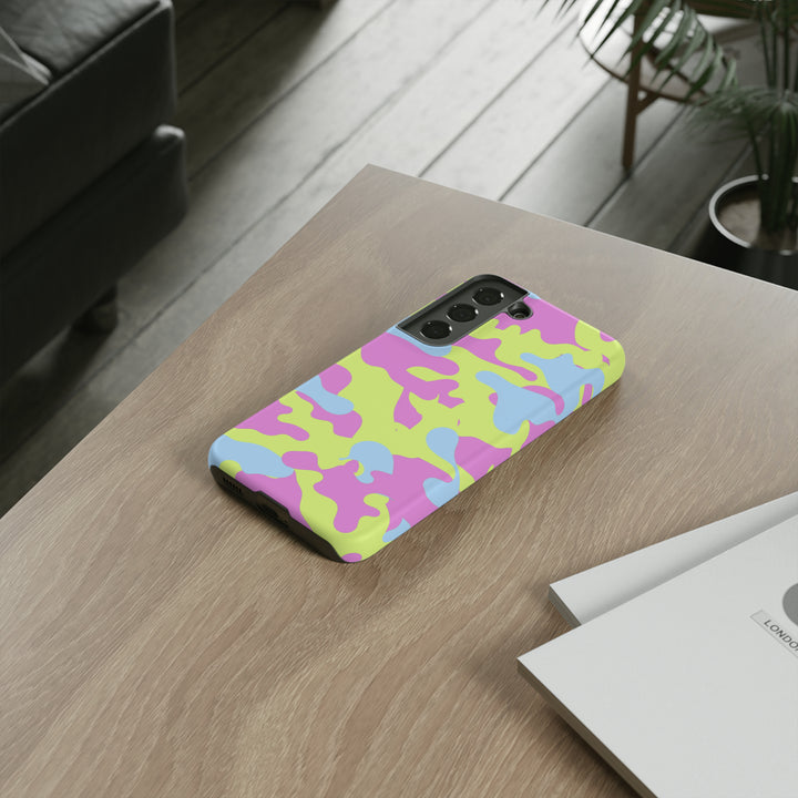 Cute Phone Case | Aesthetic Phone Cases| for Galaxy S23, S22, S21, S20 | Blue Pink Camouflage, Protective Phone Case - Studio40ParkLane