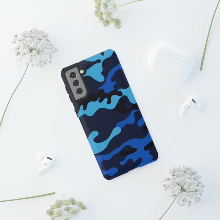 Cute Samsung Phone Case | Aesthetic Samsung Phone Case | Galaxy S23, S22, S21, S20 | Blue Camouflage, Protective Phone Case - Studio40ParkLane