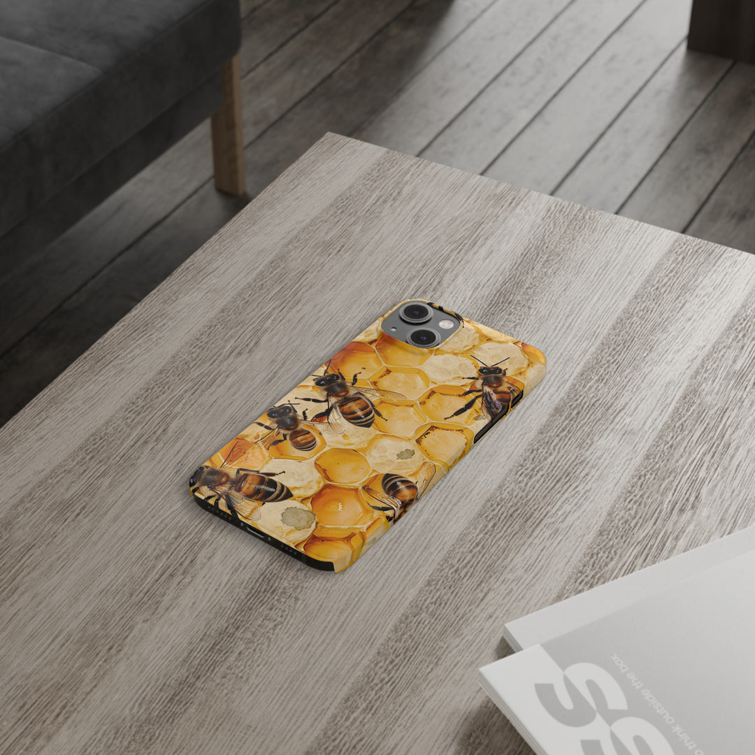 Slim Cute Phone Cases for Iphone - | iPhone 15 Case | iPhone 15 Pro Max Case, Iphone 14 Case, Iphone 14 Pro Max, Iphone 13, Summer Honey Bees - Studio40ParkLane