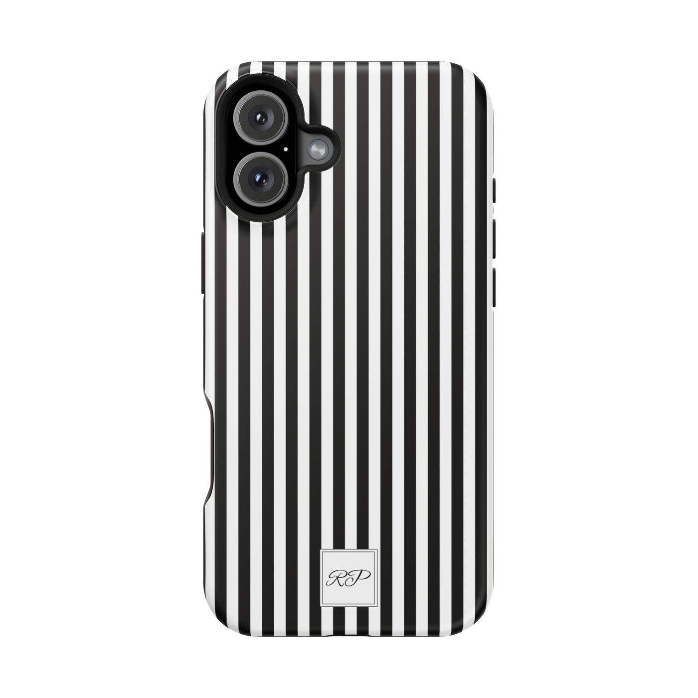 Custom Personalized Black White Striped Magsafe Phone Case for Iphone 17 - | iPhone 16 Pro Max Case | iPhone 15 Case Iphone 14 13 12 11 10 - Studio40ParkLane