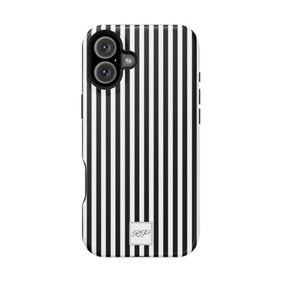 Custom Personalized Black White Striped Magsafe Phone Case for Iphone 17 - | iPhone 16 Pro Max Case | iPhone 15 Case Iphone 14 13 12 11 10 - Studio40ParkLane