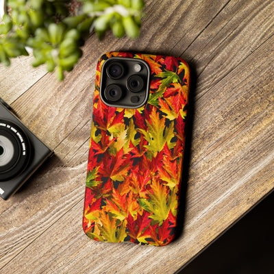 Fall Leaves Impact Resistant, Cute Phone Cases for Samsung S24, S23, S22, S21, IPhone 15 pro Iphone 14 pro Iphone 13 IPhone 12 Iphone 11