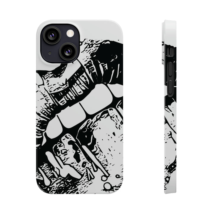 Slim Cute Phone Cases for Iphone - | iPhone 15 Case | iPhone 15 Pro Max Case, Iphone 14 Case, Iphone 14 Pro Max, Iphone 13, Smile Lips Black and White - Studio40ParkLane