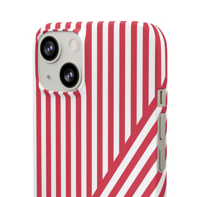 Aesthetic Winterberry Red Stripes Cute Phone Case Sleek Snap - For iPhone 17 Pro Max iPhone 16 Pro iPhone 15 Iphone 14 Plus 13 Pro 12 11 10 Gift - Studio40ParkLane