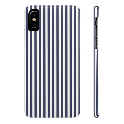 Slim Navy Blue Striped Cute Phone Case for Iphone 16 - | iPhone 15 Pro Max Case | iPhone 14 Case Iphone 13 12 11 10 9 8 7 XS X Gift for Her - Studio40ParkLane