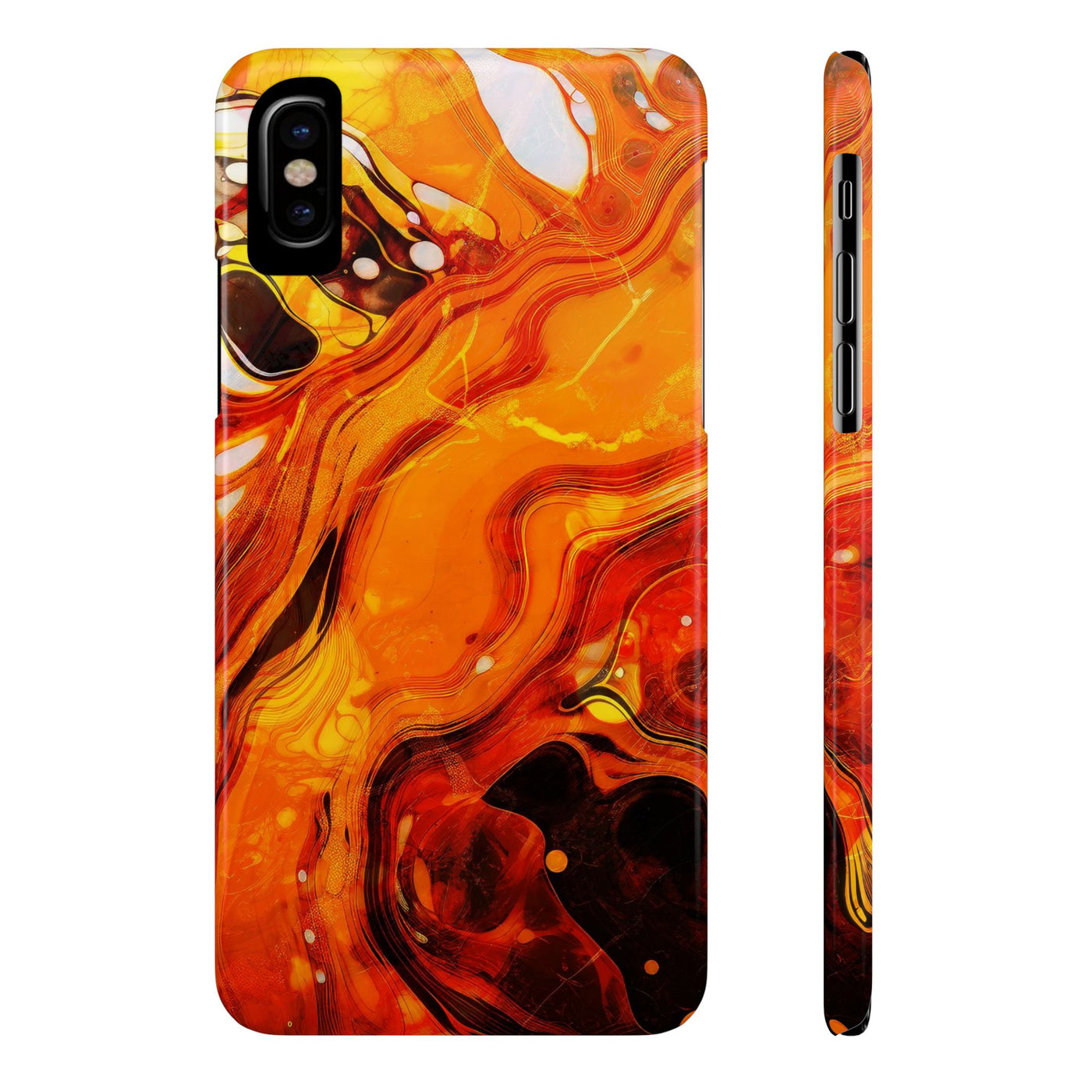 Slim Cute Phone Cases for Iphone - | iPhone 15 Case | iPhone 15 Pro Max Case, Iphone 14 Case, Iphone 14 Pro Max, Iphone 13, Marble Orange Yellow