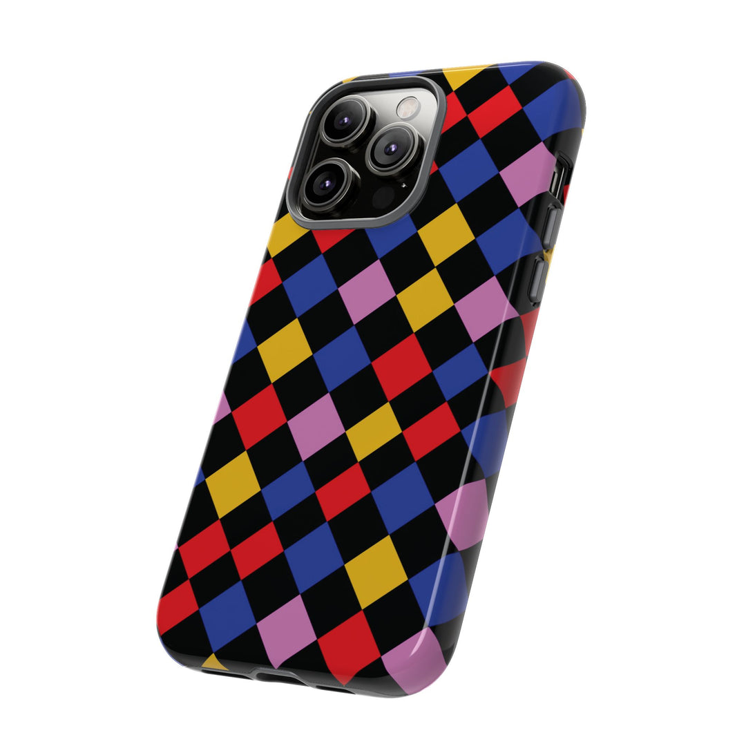 Aesthetic Tough Colorful Checkerboard Phone Case Premium - For iPhone 17 Pro Max iPhone 16 Pro iPhone 15 Iphone 14 Plus 13 Pro 12 11 10 XR - Studio40ParkLane