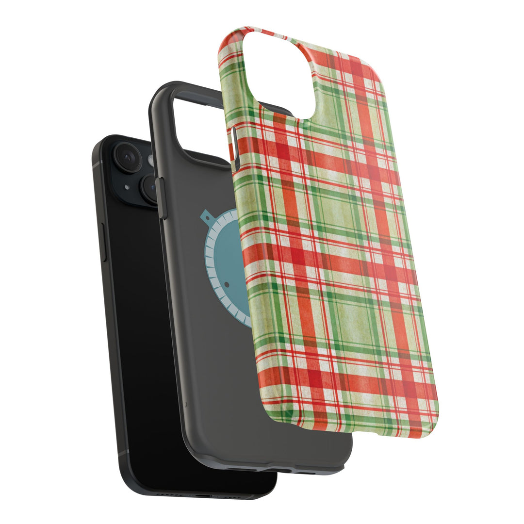 Aesthetic Tough Magsafe Red Green Checkered Phone Case - For iPhone 17 Pro Max iPhone 16 Pro iPhone 15 Iphone 14 Plus 13 Pro 12 11 10 - Studio40ParkLane