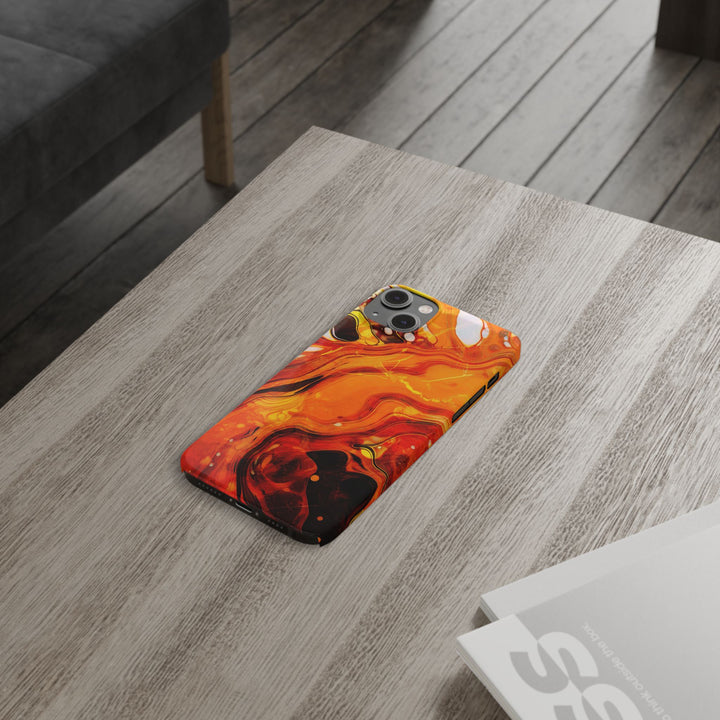 Slim Cute Phone Cases for Iphone - | iPhone 15 Case | iPhone 15 Pro Max Case, Iphone 14 Case, Iphone 14 Pro Max, Iphone 13, Marble Orange Yellow - Studio40ParkLane