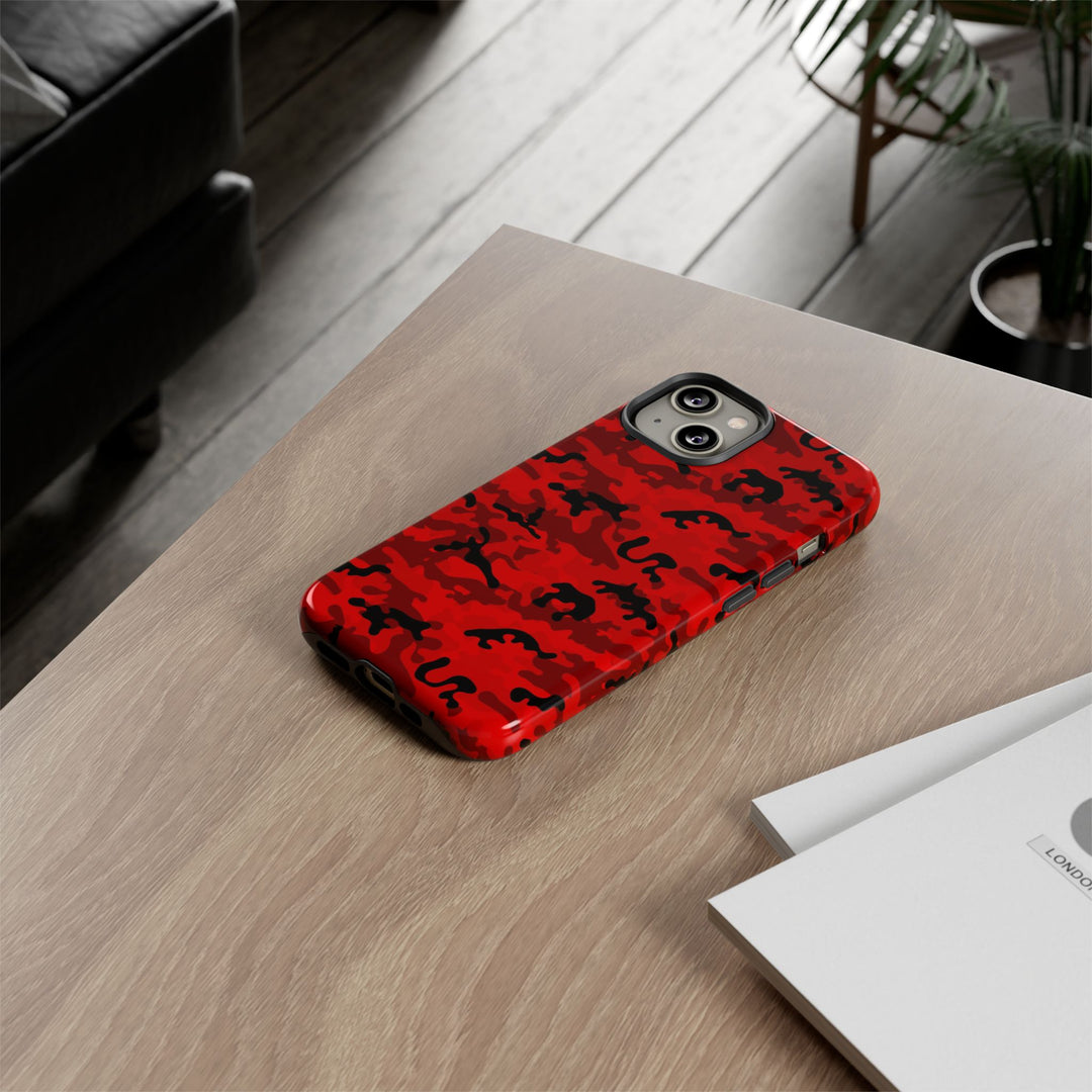 Impact Resistant, Red Camo Camouflage, Cute Phone Cases for Samsung S24, S23, S22, S21, IPhone 15 pro Iphone 14 pro Iphone 13 IPhone 12 Iphone 11 - Studio40ParkLane