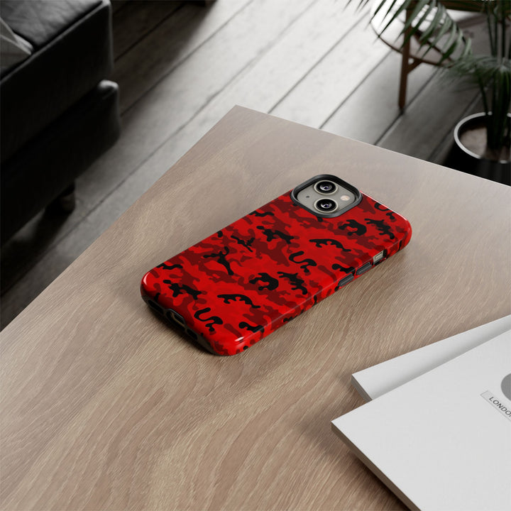 Impact Resistant, Red Camo Camouflage, Cute Phone Cases for Samsung S24, S23, S22, S21, IPhone 15 pro Iphone 14 pro Iphone 13 IPhone 12 Iphone 11 - Studio40ParkLane