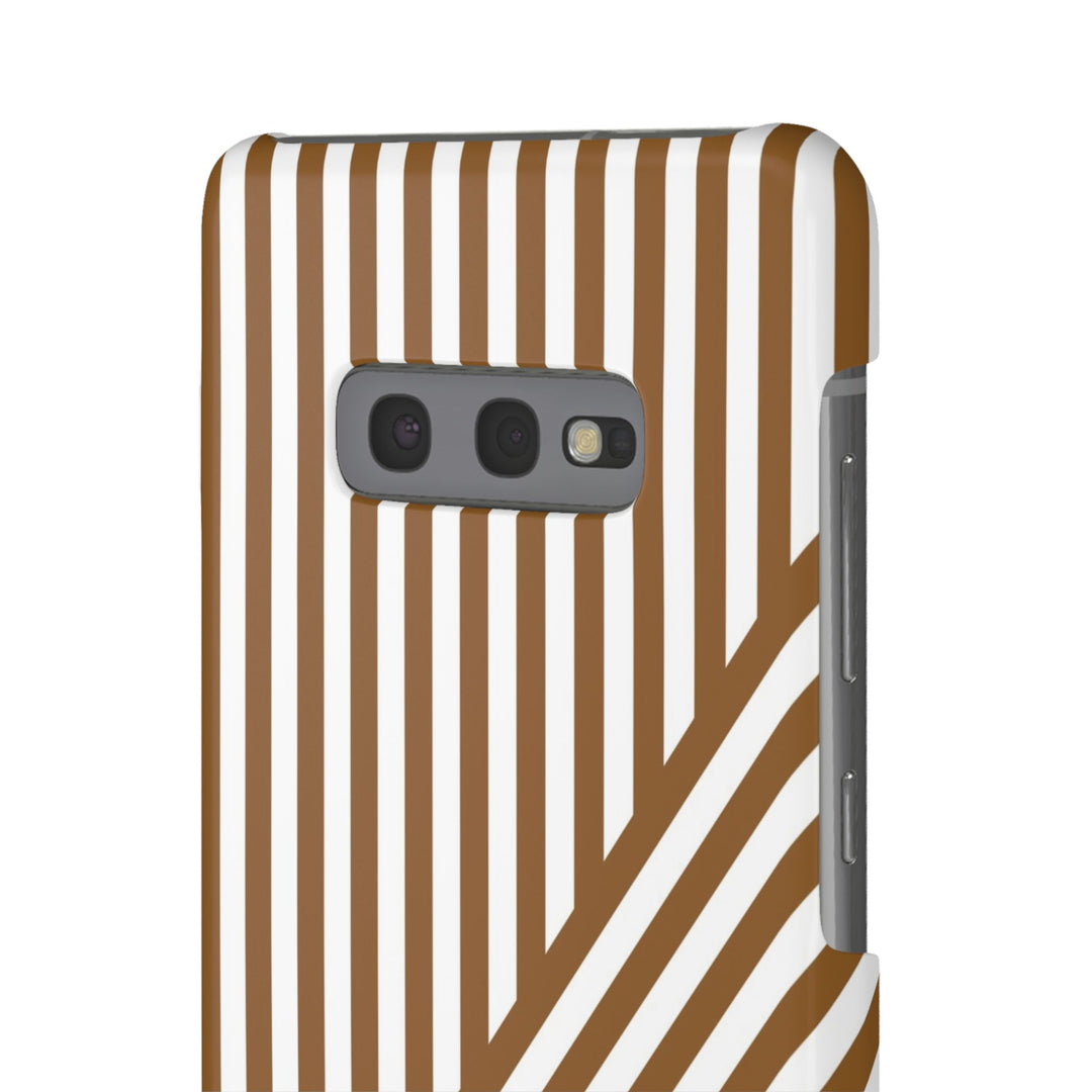 Aesthetic Mocha Brown Stripes Cute Phone Case Sleek Snap - For iPhone 17 Pro Max iPhone 16 Pro iPhone 15 Iphone 14 Plus 13 Pro 12 11 10 Gift - Studio40ParkLane