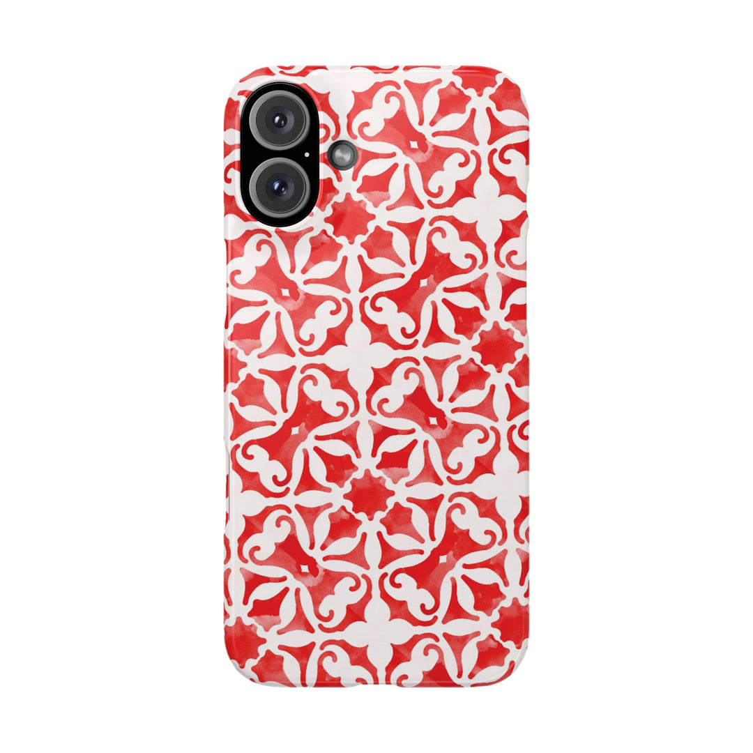 Slim Red Mosaic Gift for Her Cute Phone Cases for Iphone 16 Case | iPhone 15 Case | iPhone 15 Pro Max Case, Iphone 14, Iphone 14 Pro Max, Iphone 13, 12, 11, 10, 8,7 - Studio40ParkLane