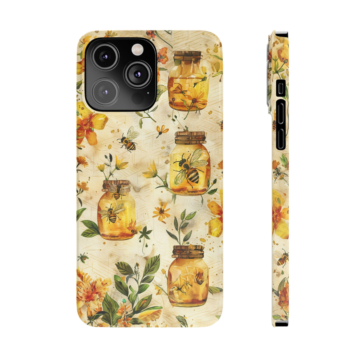 Slim Cute Phone Cases for Iphone  | iPhone 15 Case | iPhone 15 Pro Max Case, Iphone 14, Iphone 14 Pro Max, Iphone 13, Honey Bees Yellow