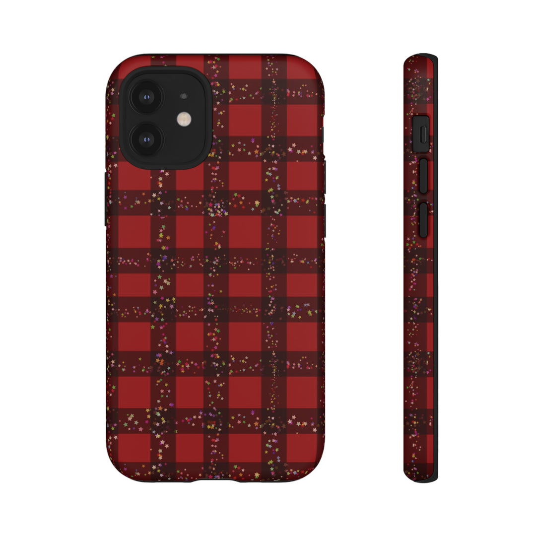 Cute IPhone Case | iPhone 15 Case | iPhone 15 Pro Max Case, Iphone 14 Case, Iphone 14 Pro Max Case IPhone Case for Art Lovers, Red Festive Plaid - Studio40ParkLane