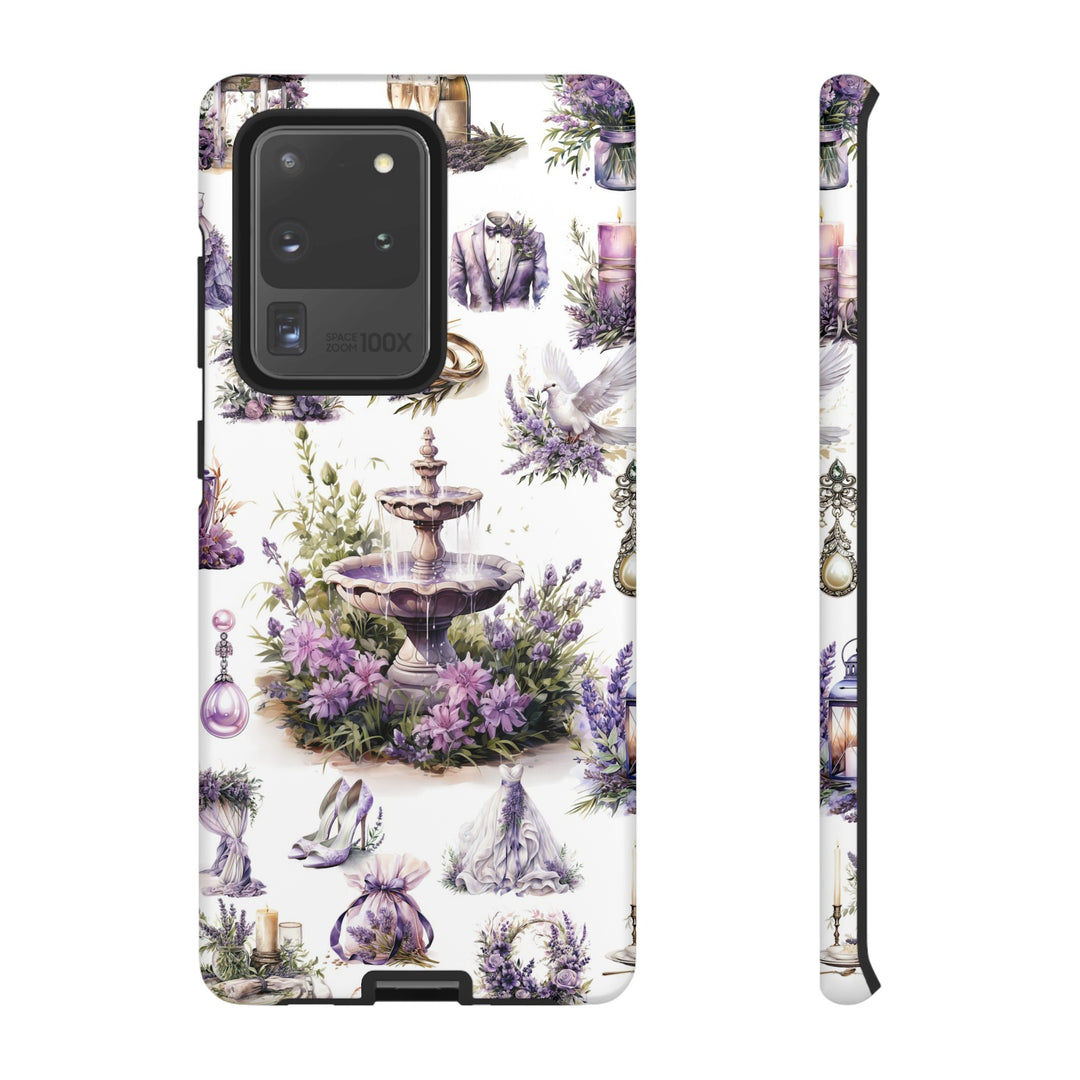 Impact Resistant, Lavender Wedding, Cute Phone Cases for Samsung S24, S23, S22, S21, IPhone 15 pro Iphone 14 pro Iphone 13 IPhone 12 Iphone 11 - Studio40ParkLane