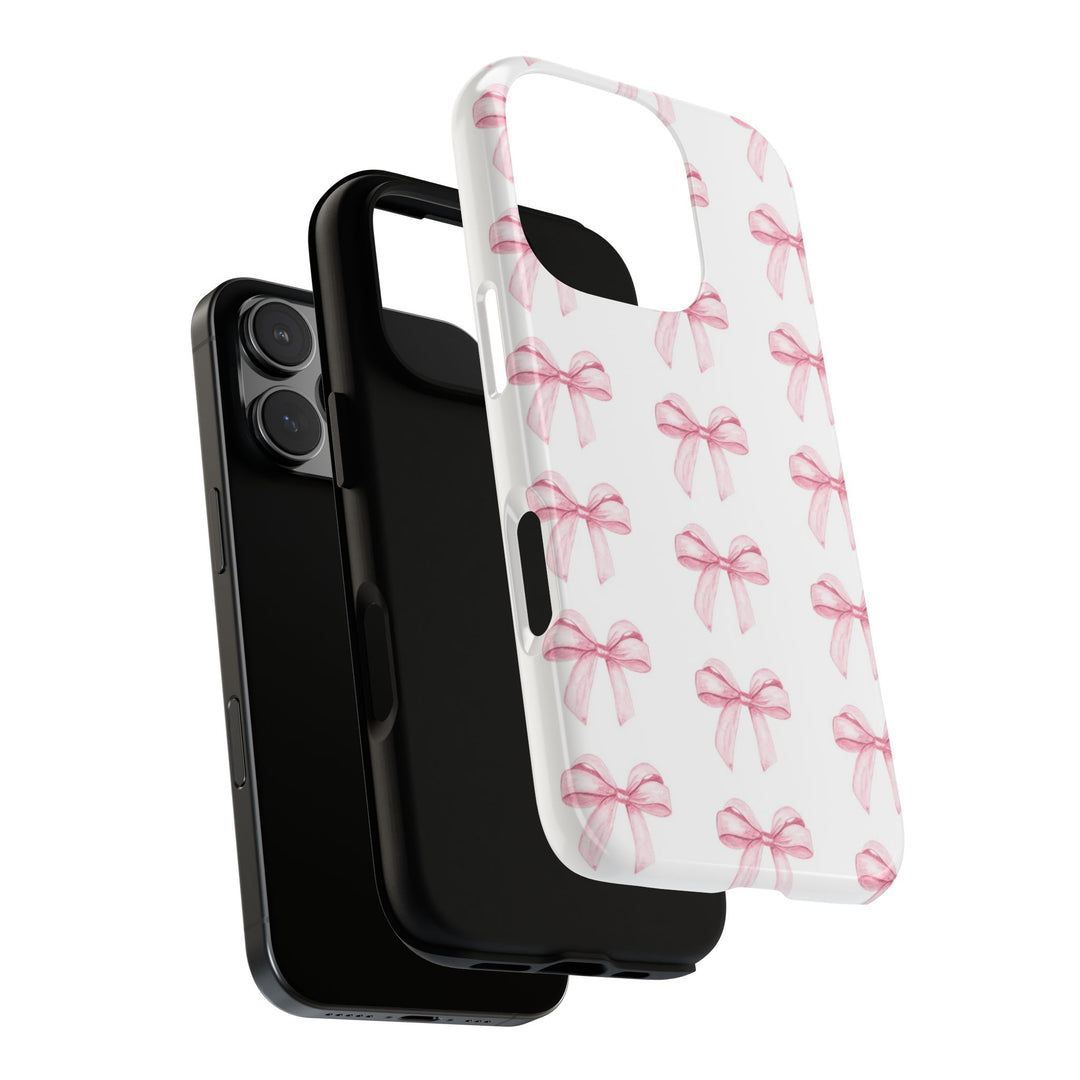 Pink Bows Cute Phone Case, for IPhone 16 Pro Max | Iphone 15, Iphone 14, IPhone 13 Case, 11 8 7, Samsung Galaxy S24, S23, S22, S21, 2 Layer Protection - Studio40ParkLane