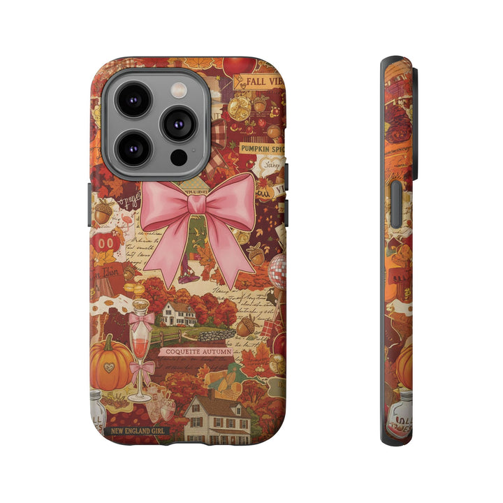 New England Fall Coquette Collage Tough Premium Phone Case - For iPhone 16 Pro Max iPhone 15 Pro iPhone Iphone 14 Plus 13 Pro 12 11 10 XR XS