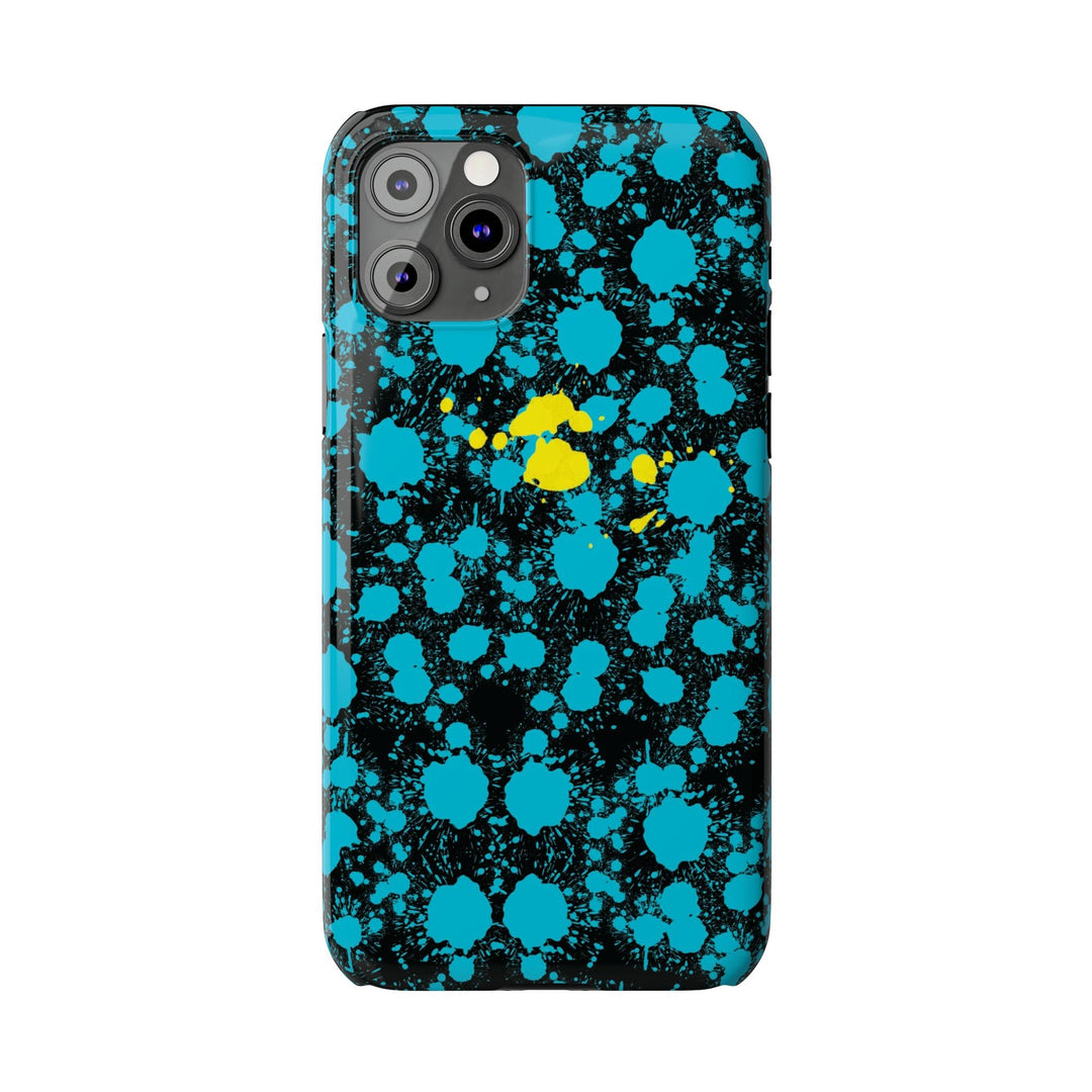 Slim Cute Phone Cases for Iphone - | iPhone 15 Case | iPhone 15 Pro Max Case, Iphone 14 Case, Iphone 14 Pro Max, Iphone 13, Paint Splash Blue Yellow - Studio40ParkLane