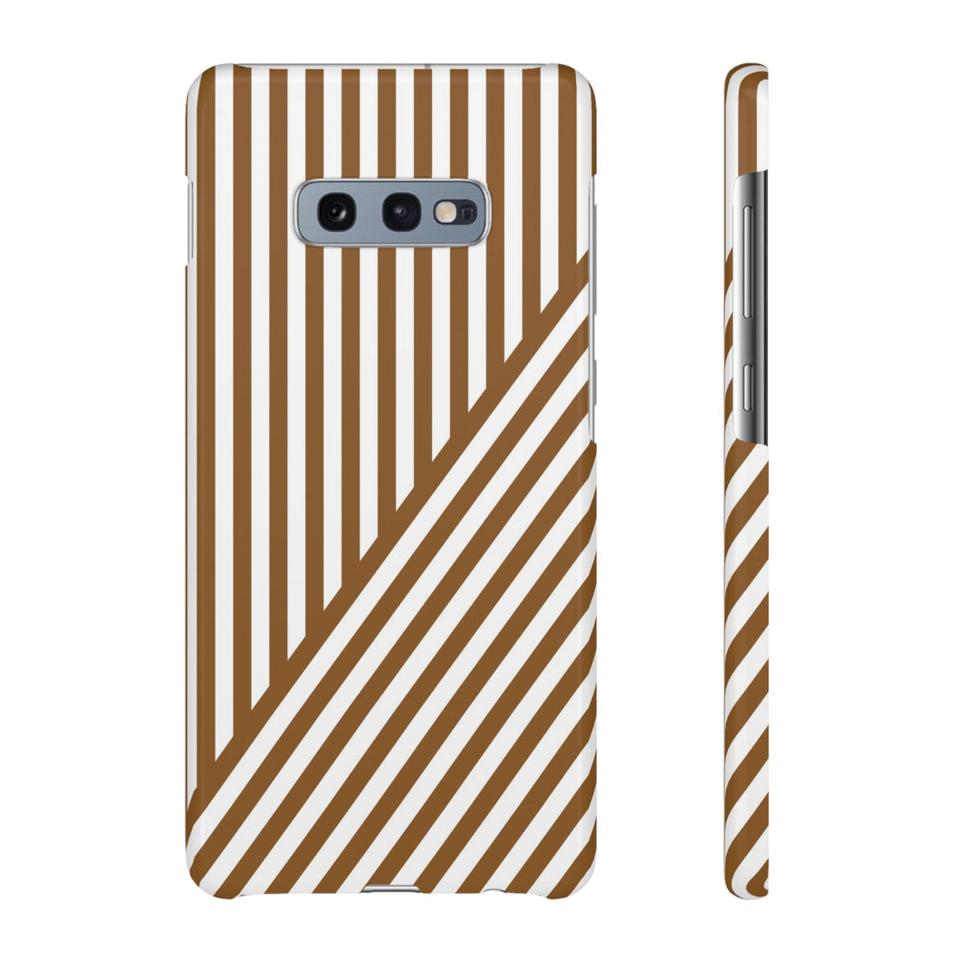 Aesthetic Mocha Brown Stripes Cute Phone Case Sleek Snap - For iPhone 17 Pro Max iPhone 16 Pro iPhone 15 Iphone 14 Plus 13 Pro 12 11 10 Gift - Studio40ParkLane