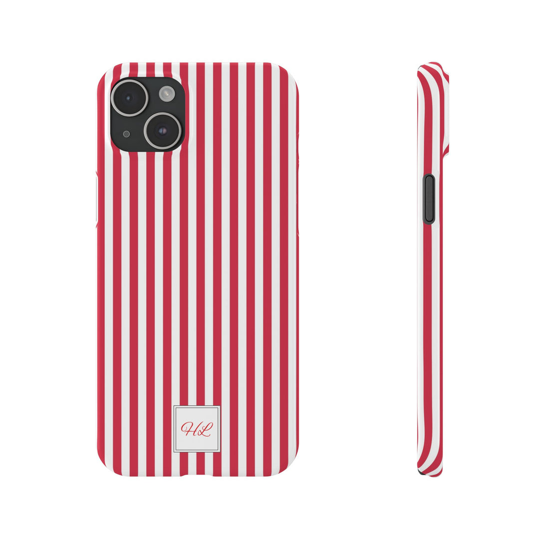 Slim Custom Personalized Winterberry Red Striped Phone Case for Iphone 17 - | iPhone 16 Pro Max Case | iPhone 15 Case Iphone 14 13 12 11 10 9 8 - Studio40ParkLane