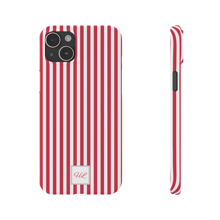 Slim Custom Personalized Winterberry Red Striped Phone Case for Iphone 17 - | iPhone 16 Pro Max Case | iPhone 15 Case Iphone 14 13 12 11 10 9 8 - Studio40ParkLane