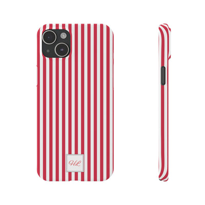 Slim Custom Personalized Winterberry Red Striped Phone Case for Iphone 17 - | iPhone 16 Pro Max Case | iPhone 15 Case Iphone 14 13 12 11 10 9 8 - Studio40ParkLane