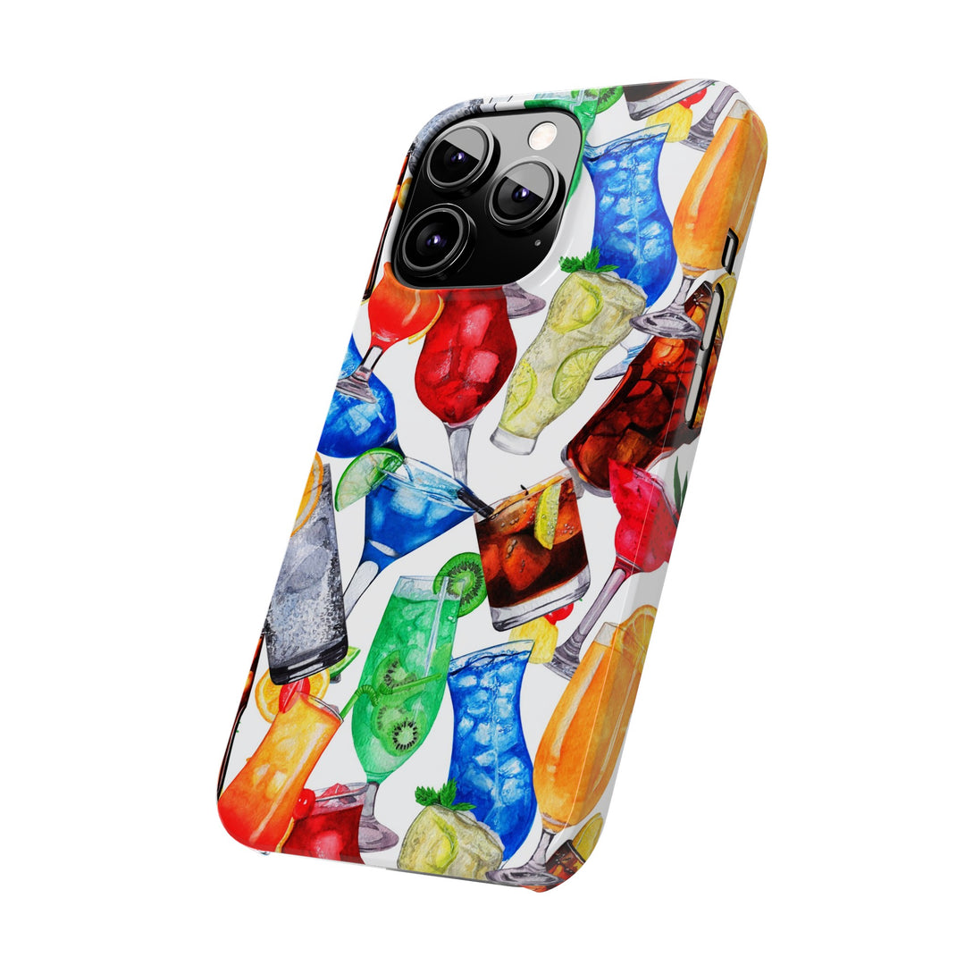 Slim Cute Phone Cases for Iphone - | iPhone 15 Case | iPhone 15 Pro Max Case, Iphone 14 Case, Iphone 14 Pro Max, Iphone 13, Summer Fruit Cocktail - Studio40ParkLane