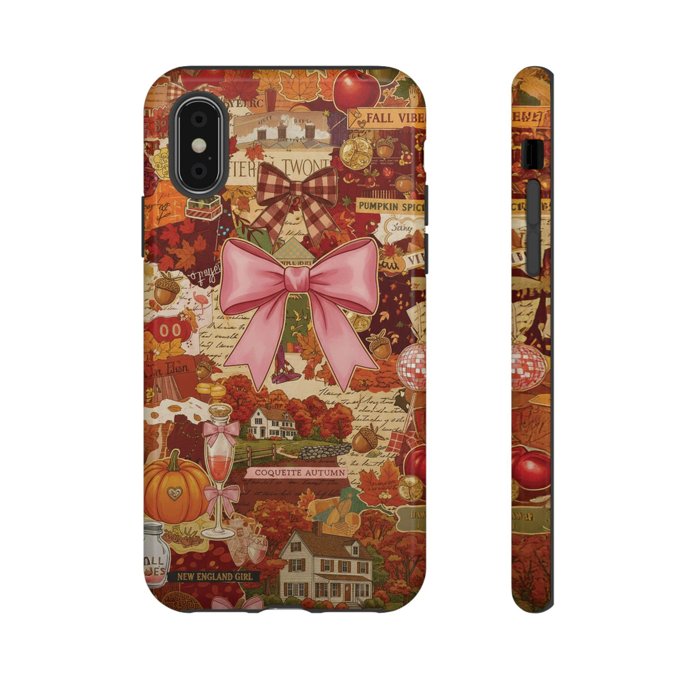 New England Fall Coquette Collage Tough Premium Phone Case - For iPhone 16 Pro Max iPhone 15 Pro iPhone Iphone 14 Plus 13 Pro 12 11 10 XR XS